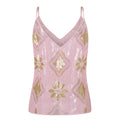Women's Summer Sparkle Cami Tops Sleeveless Spaghetti Strap V Neck Sequin Camisole Party Rave Tops