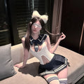 Sexy JK Uniform Lingerie Set for Women Plus Size Pure Desire Student Style Cos Sailor Suit Academy One-Piece Crotchless Lingerie