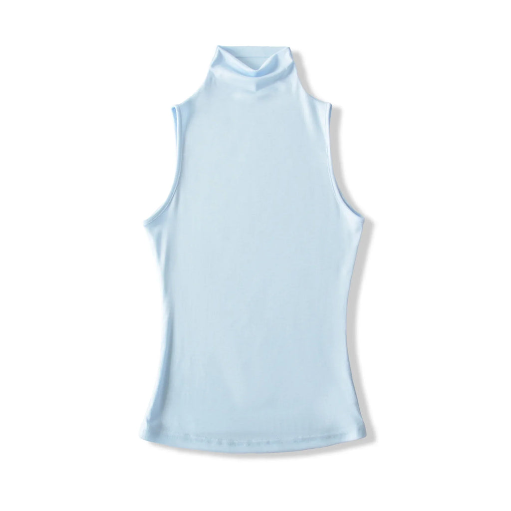 Spring Pure Desire Hot Girl Style Elastic Slim Fit Half High Collar Inner Layer Base Shirt Vest Solid Color Casual Fashion L25M