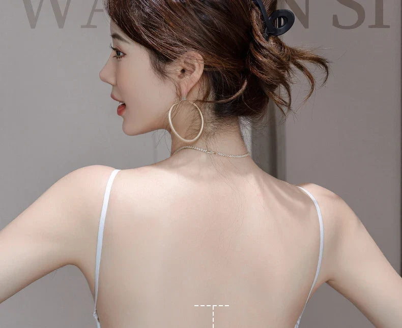MOYISU Strapless Push Up Bra Underwear, Cross Back for Small Chest, Padded Enhancer Adhesive Lift to Look Bigger, Deep Plunge