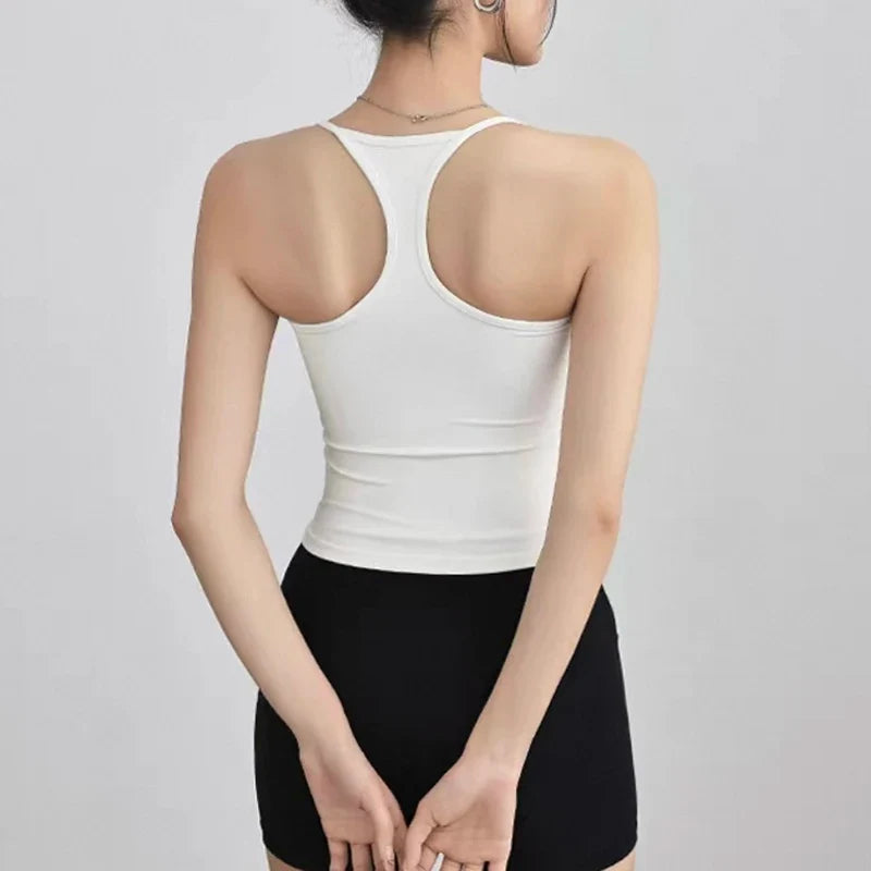 Women's Cross-Back Yoga Sports Vest One-Piece Cup Versatile Training Fitness Bra Colorful Fitness Clothing for Active Women