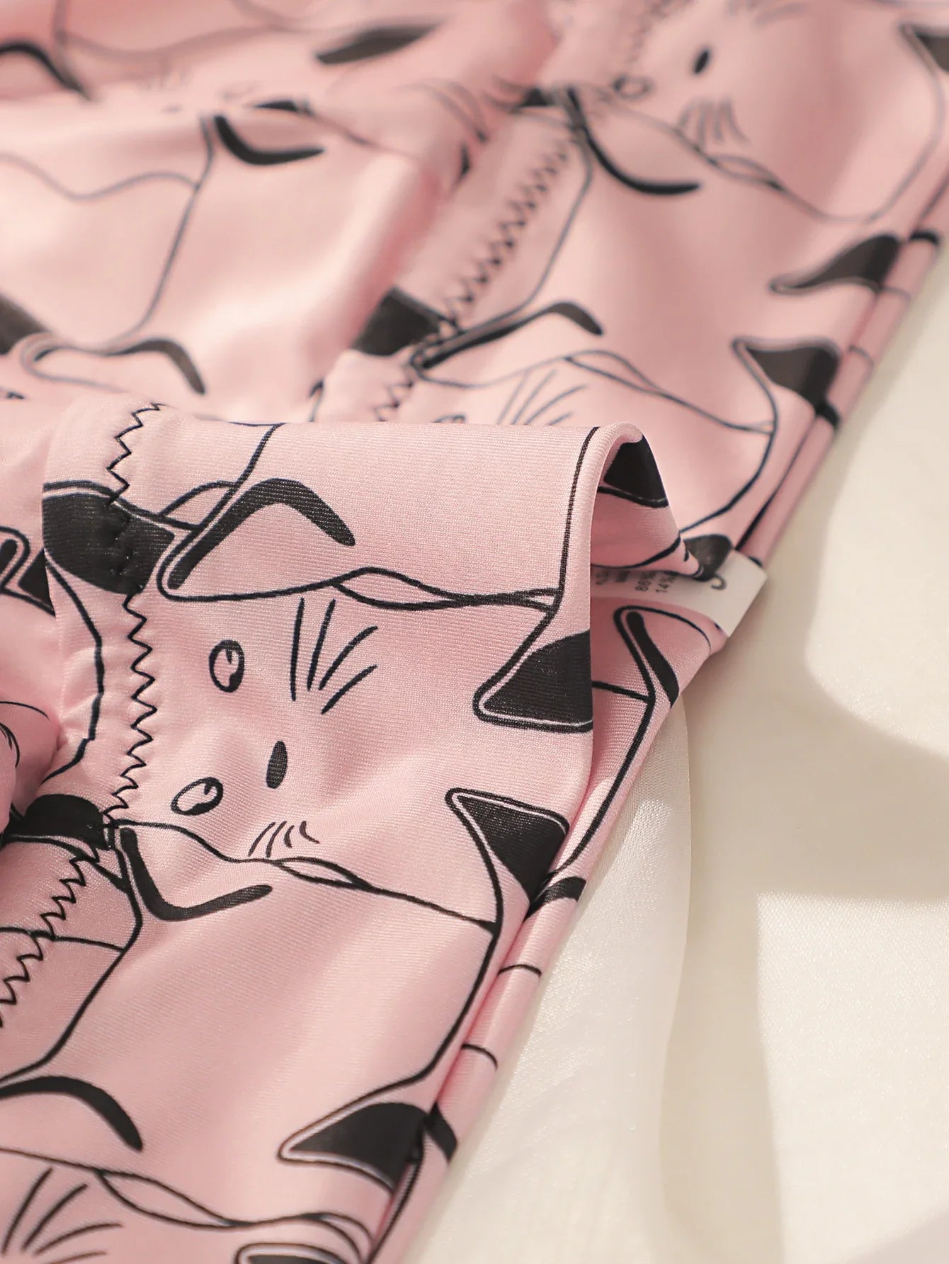 Kawaii Cat Print Triangle Bralette Women Wireless Thin Cup Bra Cute Pink Soft Breathable Daily Lingerie For Teen Girls MR2844