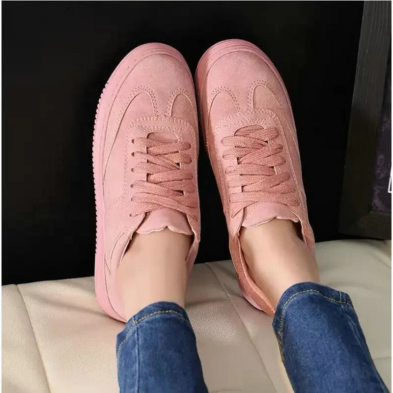 sneakers  Women casual low top leather shoes lightweight white Pink Shoes Breathable Creepers Platform flats Shoes  2020