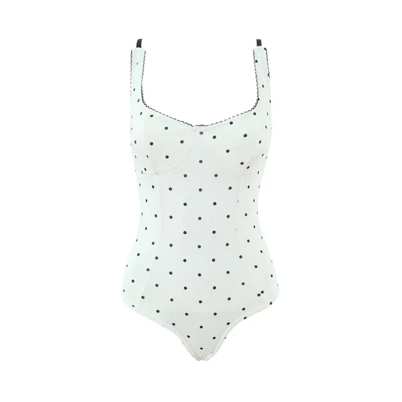 Sexy polka dot camisole for women, 2026 spring/summer design, slim-fit outerwear bodysuit JOXC