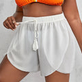 Women Swim Trunks Soft See Through Swimwear Sexy Swimsuit Thin Beach Shorts Swimming Trunks Sheer Mesh Drawstring Shorts Panties