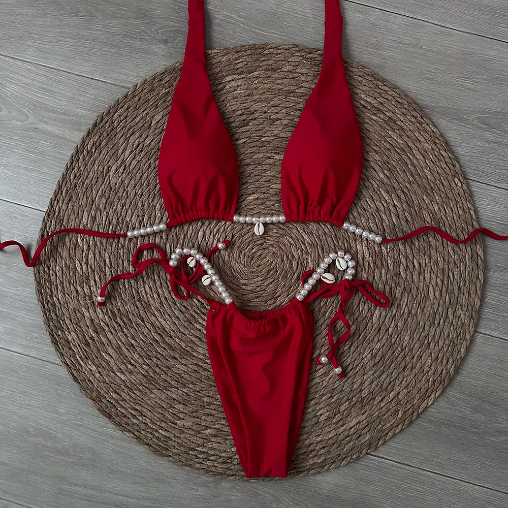 Sexy Micro Thong Bikini 2024 Women Swimsuit Female Swimwear Bikinis Set Brazilian Beach Wear Bathing Suit Biquini