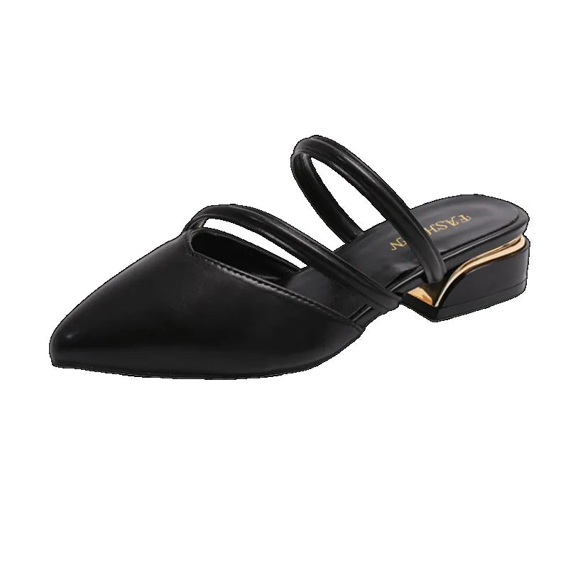 Toe Narrow Band  Slippers Women Fashion Shallow Sandal Elegant Summer Footwear Woman