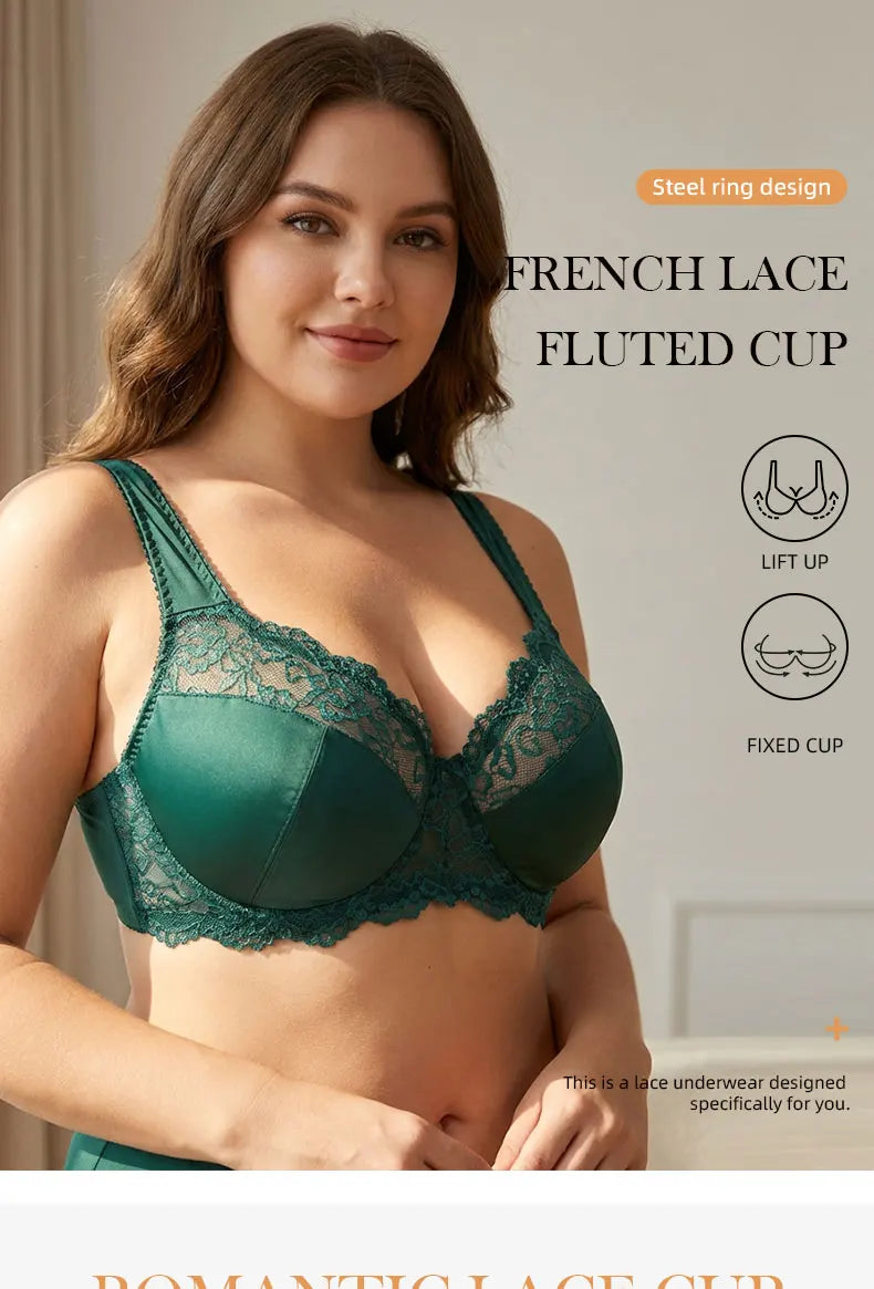 Bras For Womens Lingerie BH Tops Elegance Lace Bras Sexy Underwear Underwire Support Plus Size Brassiere Leisure A B C D E Cup