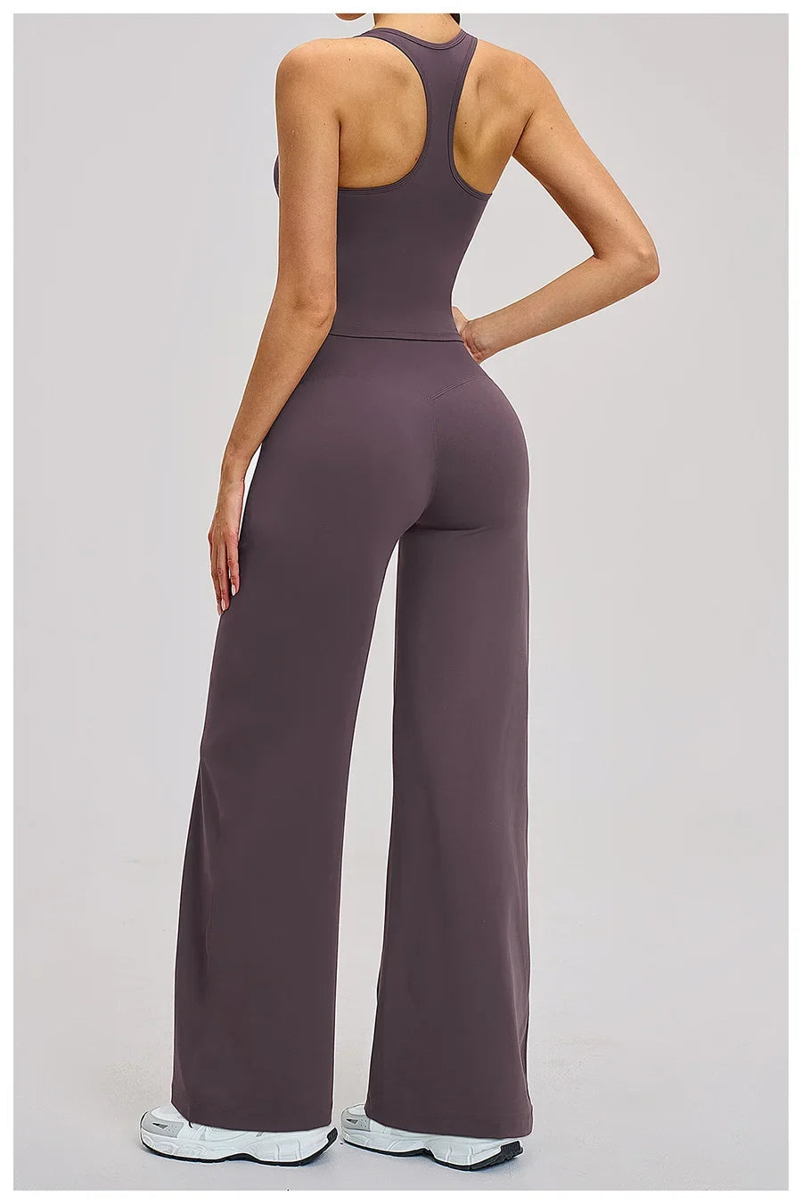2 Piece Yoga Clothes Women Tracksuit Athletic Wear Pilates Fitness Suit Gym Workout Sets Push Up Sports Vest Wide Leg Pant Suit