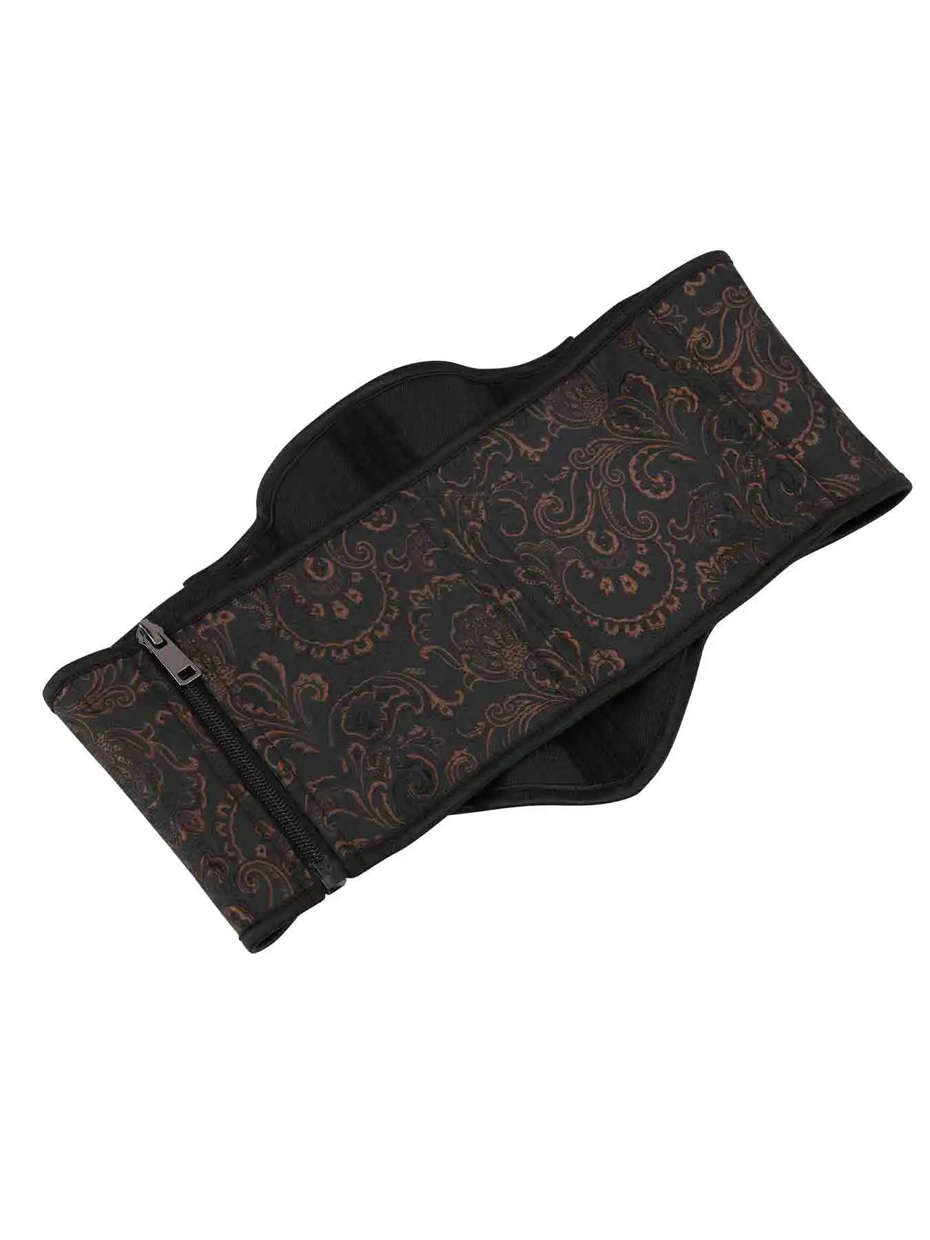Retro Palace Jacquard Side Zipper Body Shaping Tight Waist Fishbone Side Lace Outer Wear