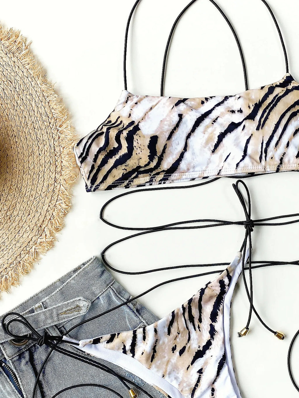 2026 New Sexy Bikini Leopard Bandage Swimwear Swimsuit Women Bikinis Set Bathing Suit Beach Bikini Female Costumi Da Bagno Donna