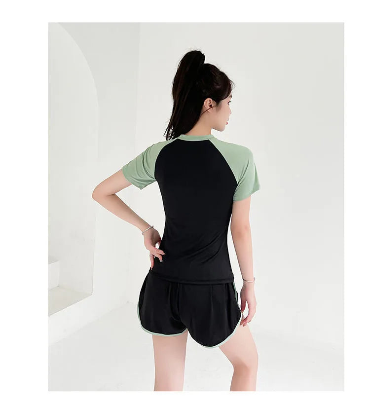 Swimsuit Women's Two-piece Split Sports Style Student Conservative Cover Belly Slimming Hot Spring Ins Style Plus Size  Swimsuit
