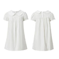 Women Casual White Mini Dress Short Sleeve Doll Collar Loose Shirt Dress 2026 Summer Retro Streetwear