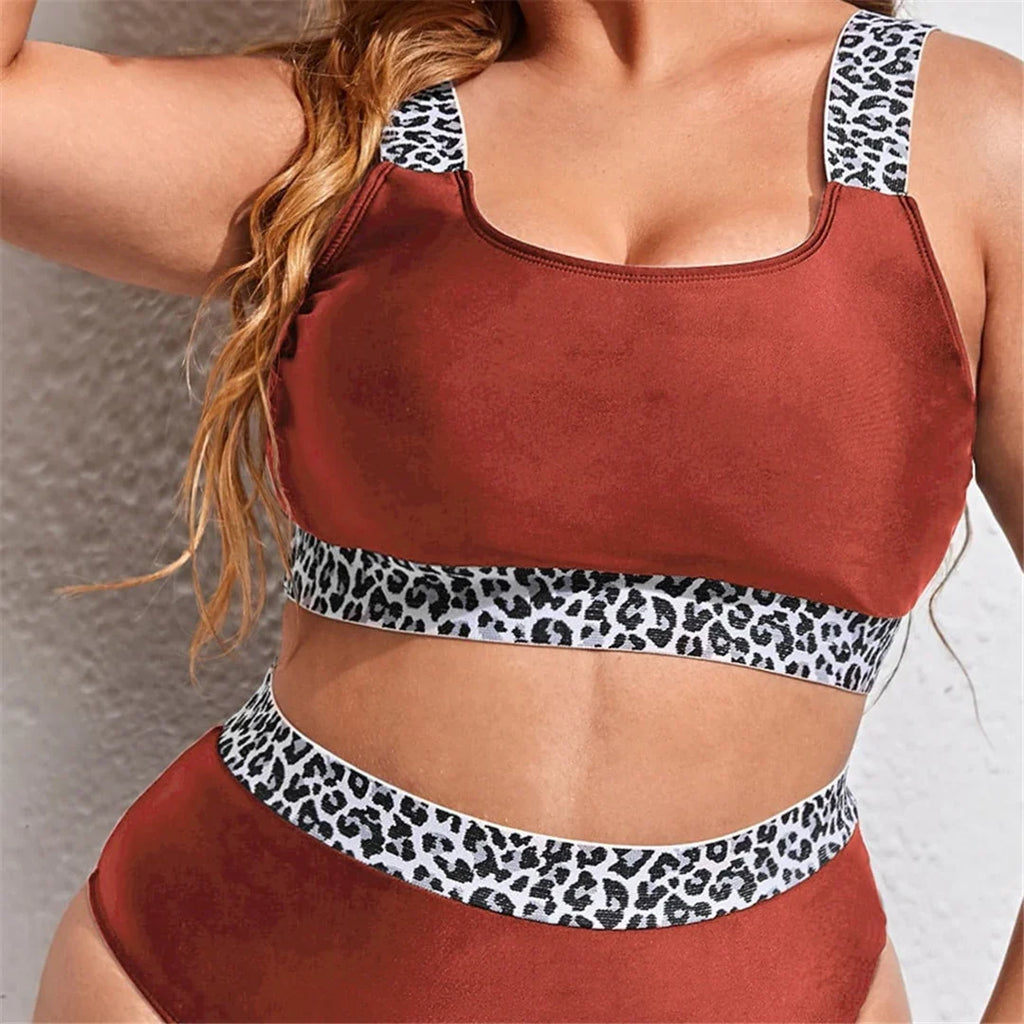 0XL - 4XL Splicing Bikini Large Size Swimwear Plus Size Women Swimsuit Female Two-pieces Bikini set Bather Bathing Suit K3785