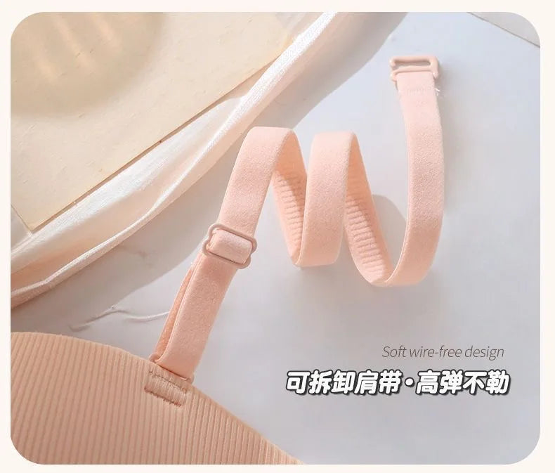 Hot Sale Japanese Style Seamless Underwear, Small Chest Gathered Push-Up Bra for Teens, Pure Sensual Wireless Bralette MOYISU