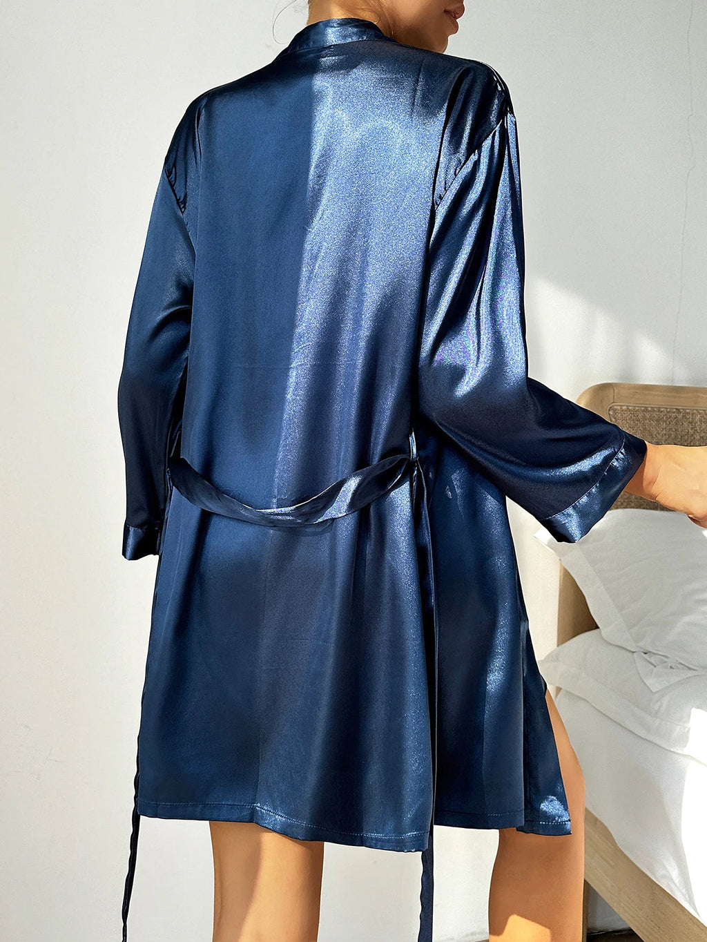 Summer Ladies Nightgown Solid Color Simple Robe Sexy comfortable Women's Pajamas Loungewear