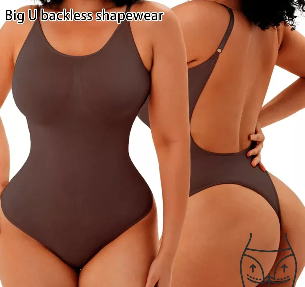 Phantasy Backless Shapewear Thong Bodysuits Sexy Women's Clothing Casual Tops Seamless Bodycon for Women Seamless Bodysuit