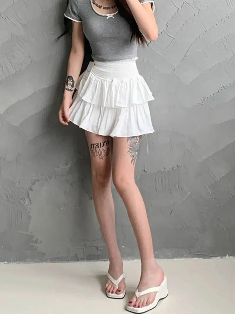 Cake Skirt White Fluffy High Waisted Girlish Style Short Half Skirt Black Ballet Skirt Fashion Sweet Korean Women 2026 New 55OK