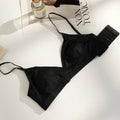 French Triangle Bra Small Bust Rabbit Ear Cup Anti-Protrusion Wirefree Comfort Summer Thin Lace Push Up Gathering Bralette S-XL