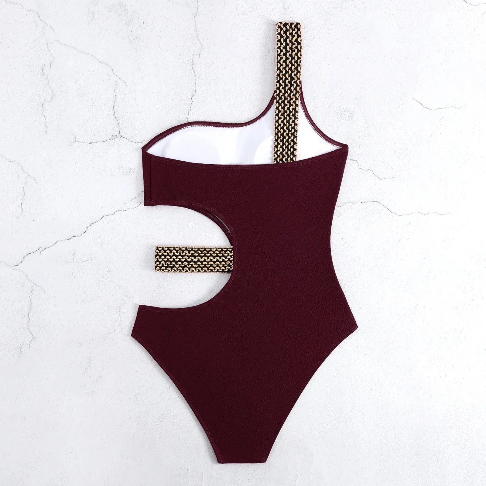 2026 One Shoulder Swimsuit One Piece Sexy Solid Swimwear Women Bandage Bathers Bathing Swimming Swim Suit Beachwear Summer