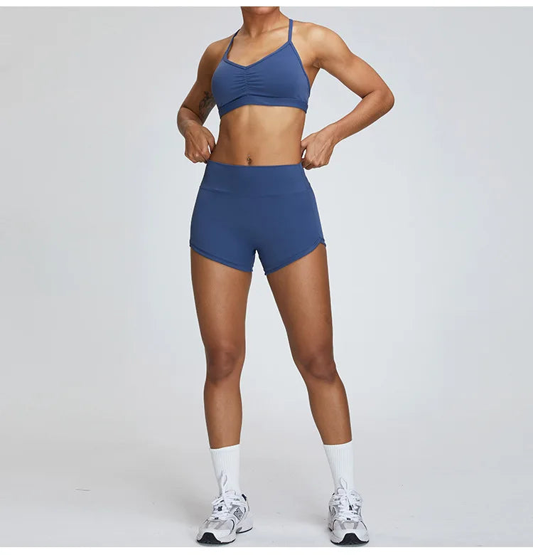 Summer Sexy Scrunch Sports Bra Gym Top Women Running Back Cross Top Sportswear Workout Underwear Fitness Workout Yoga Clothing