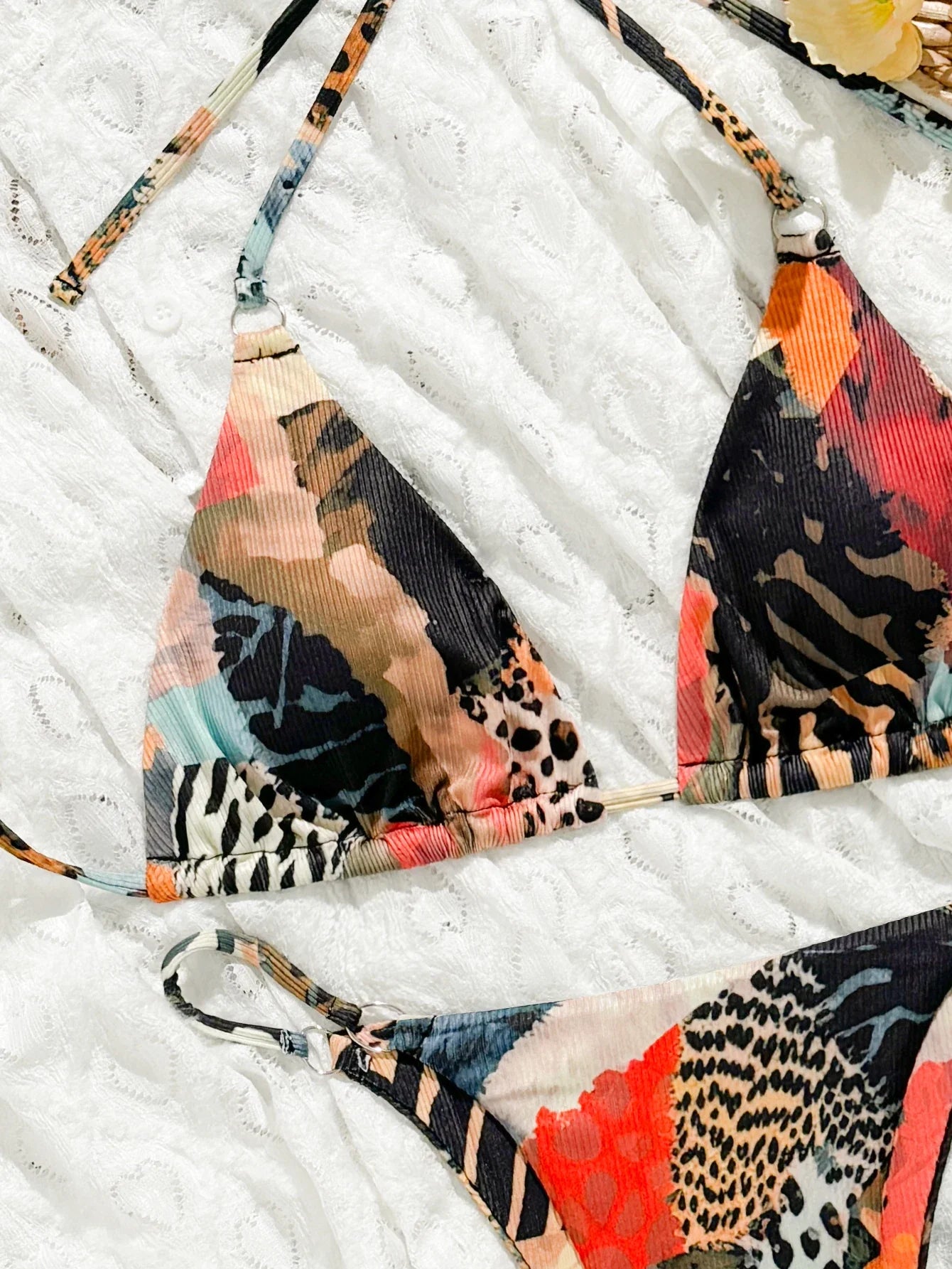 2025 Triangle Bikinis Women Printed Swimwear Female Sexy Leopard Swimsuit Bathers Bathing Swimming Swim Suit Beachwear Summer