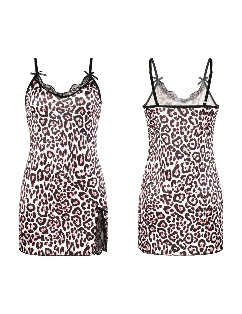 New Sexy Black Nightgown for Women Red Heart  Love Print Satin Lace Trim Mini Chemise Adjustable Spaghetti Strap Lingerie