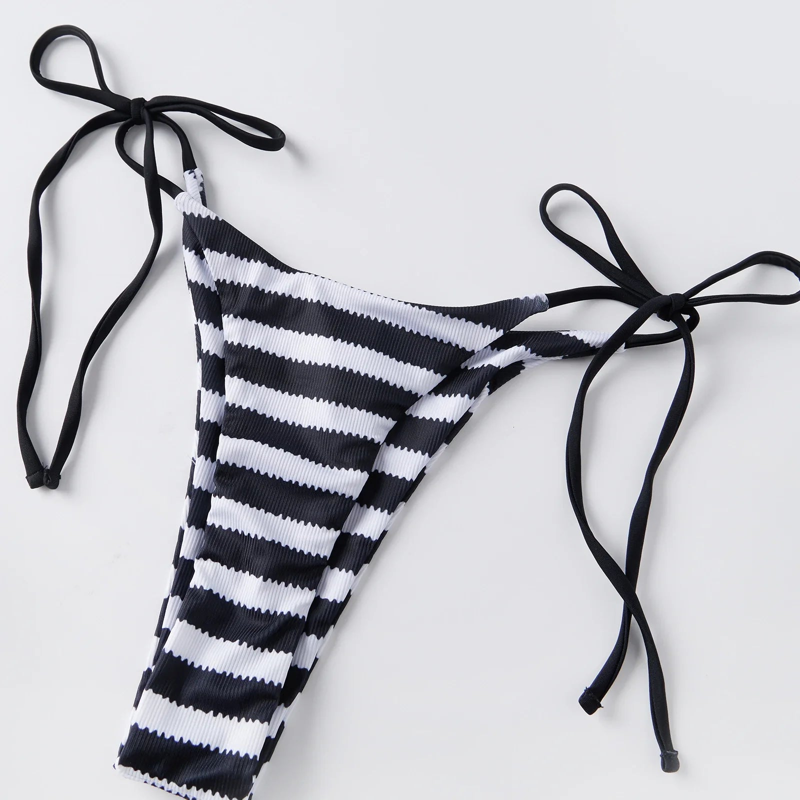 Women Striped 3 Piece Bikini Sets Halter Bra Briefs Shorts for Party Beach Summer Bathing Suit Swimwear