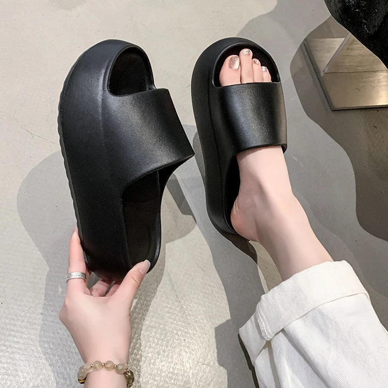 Summer Eva Chunky Platform Slippers Women Comfortable Soft Thick Bottom Sandals Woman 2025 Non Slip Beach Flip Flops Female