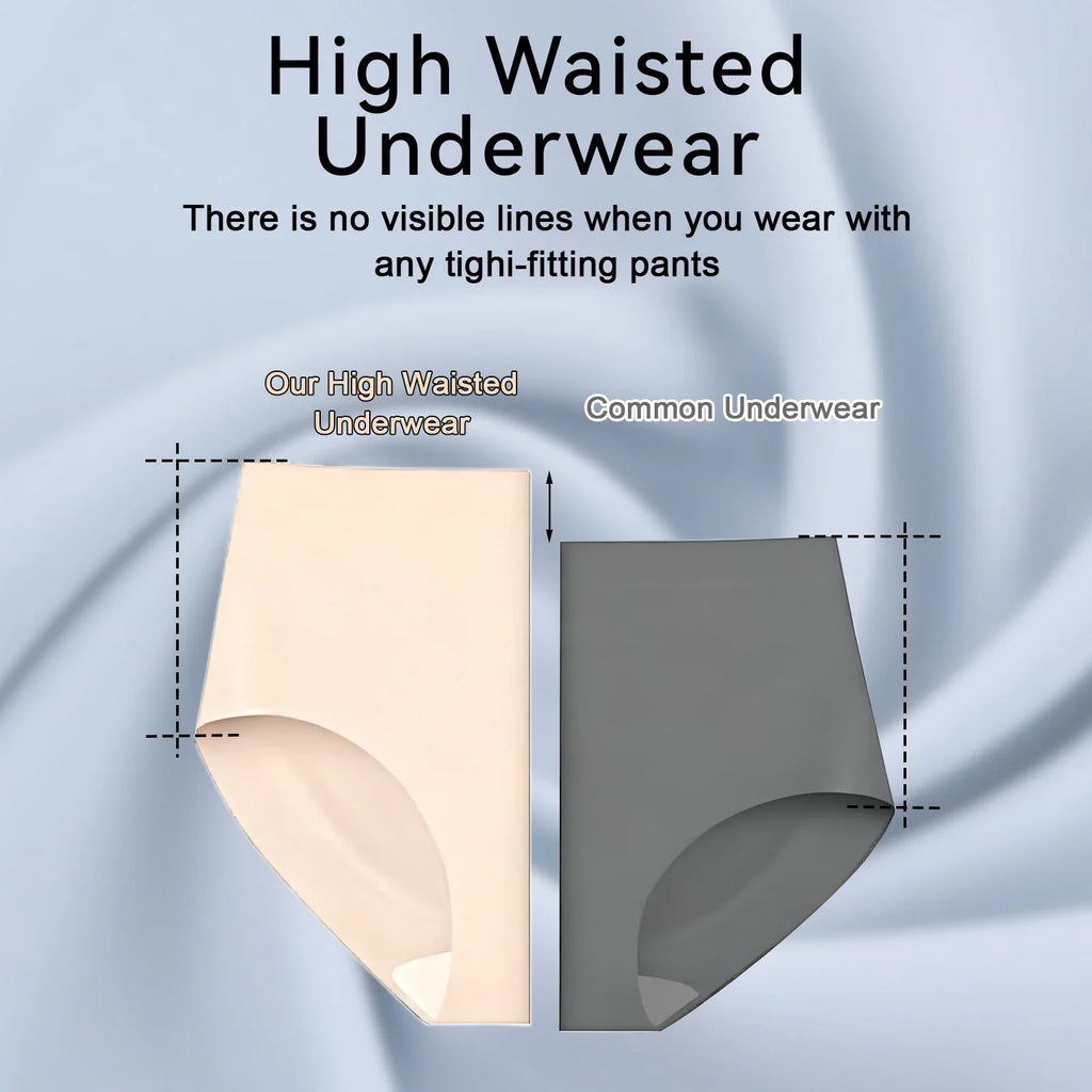One Piece Women Sexy Panties High Waist Seamless Underwear Silky Female Breathable Comfort Briefs S-2XL
