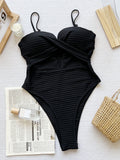 DEAK Sexy Yellow Hollowed Out One Piece Swimsuit For Women Cross Swimwear Female Drawstring Bodysuit Bathing Suit Beachwear