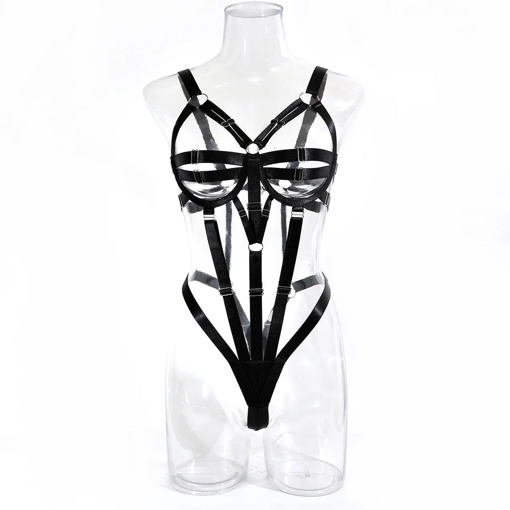 Women Sexy Pu Leather Full Body Harness Belt Waist Corset Belt Bondage Bdsm Bodysuit Gothic Fetish Exotic Clothing