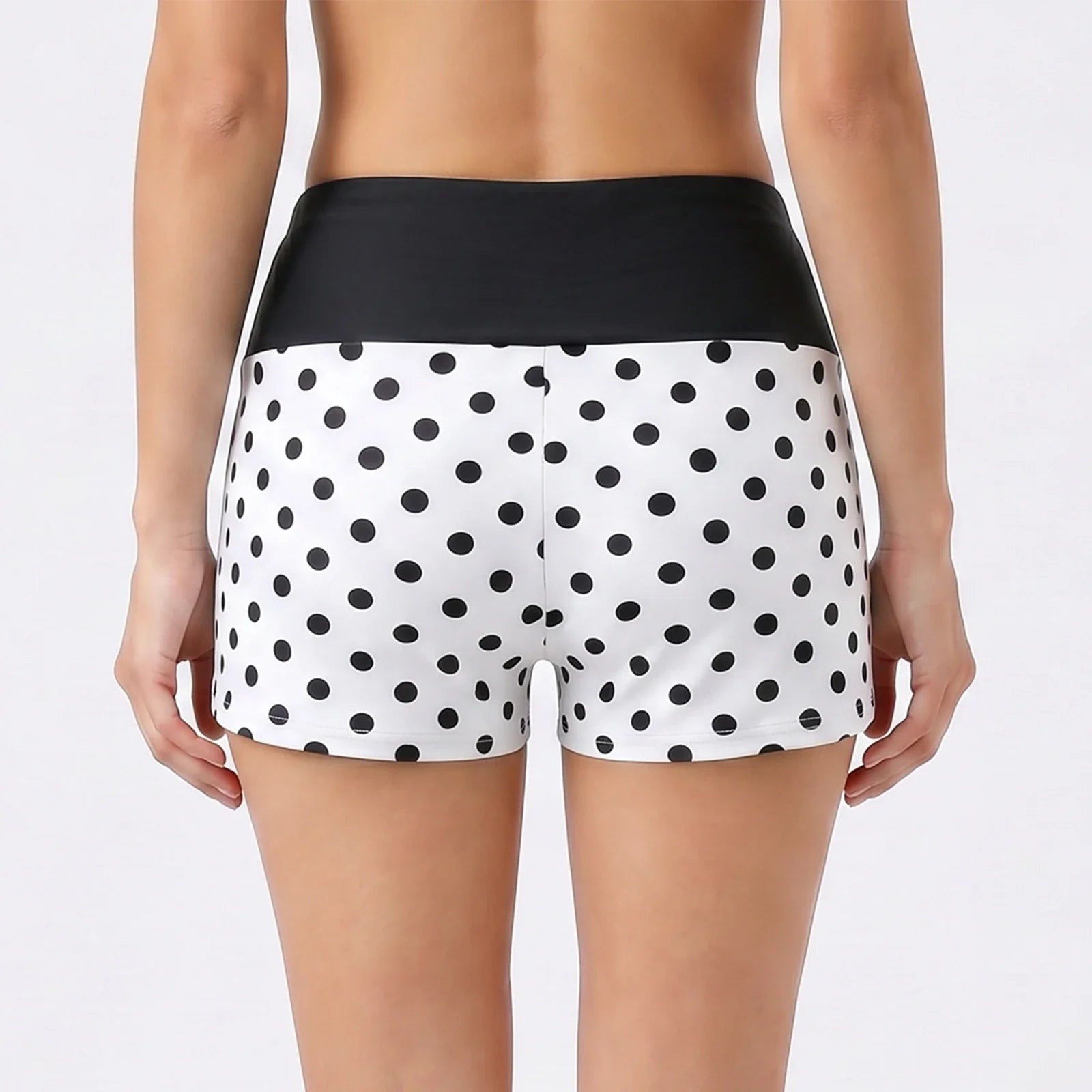 Summer Women's Dot Print Mini Casual Shorts Elastic High Waist Fold Over Slim Fit Shorts 2026 Fashion Going Out Daily Sporty