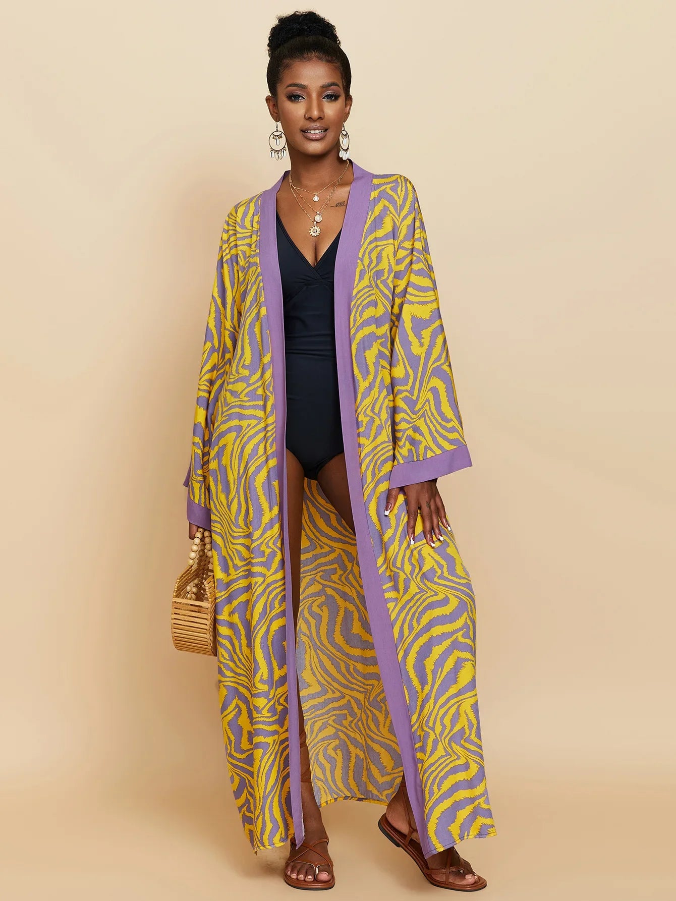 2026 Women Swimsuit Beach Cover Up dress Sleeve Kaftan Beach Tunic Long Pareos Bikinis Cover ups Summer Robe Plage Beachwear