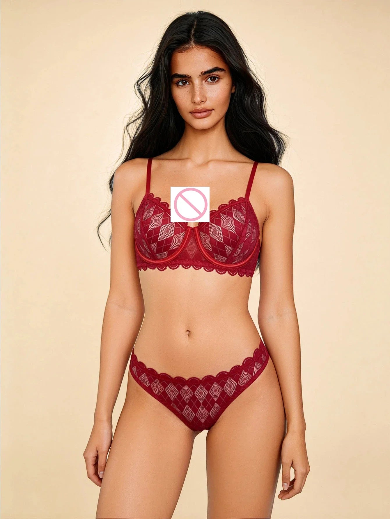Pure desire thin bra set European and American sexy lingerie lace see-through bra set