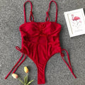 Neon Green Tummy Cut Out Female Swimwear One Piece Swimsuit Women Thong String Monokini High Leg Cut Bathing Suit Swim Bodysuit