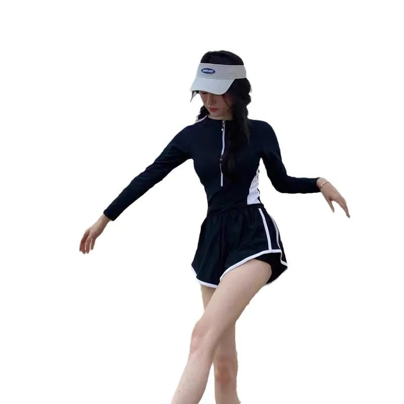 Hot Selling Swimsuit for Women, Summer Long Sleeved Jumpsuit for Girls Sexy Hot Spring Swimsuit, Concealing Flesh and Slimming