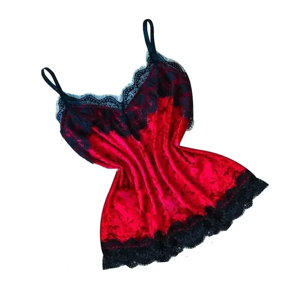 Summer Lace Sleepwear Sexy Satin Pajamas Set Women Nightshirt 2 Pieces Crop Tops and Shorts Set Homewear Loungewear