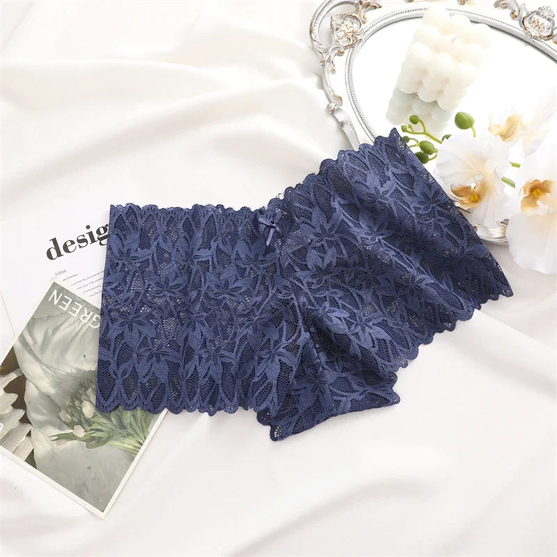 3Pcs Women Lace Boyshort Panties Low-Rise Sexy Underwear Trendy Floral Underpants Female Sexy Boyshort Panties Ladies Lingerie