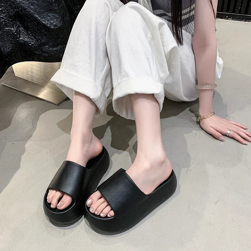 Summer Eva Chunky Platform Slippers Women Comfortable Soft Thick Bottom Sandals Woman 2025 Non Slip Beach Flip Flops Female