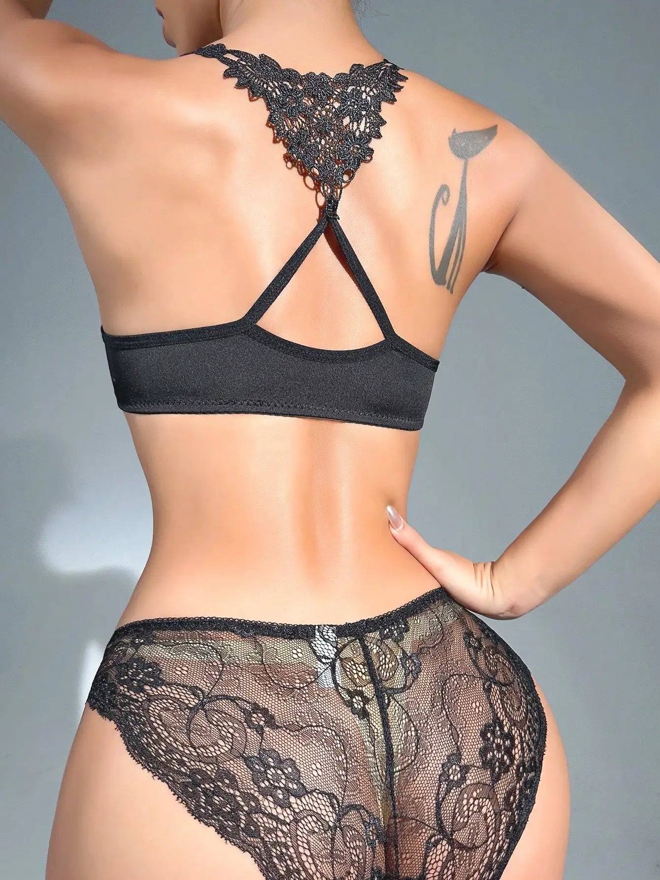 Women's Front Button Design Lingerie Set Sexy Lace Back Underwear Push Up Bra 2 Pieces A2130