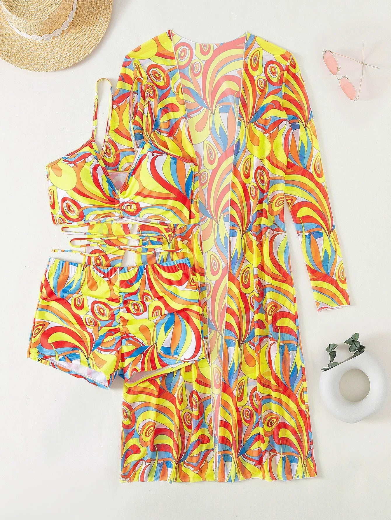 Sexy Print Bikini 2026 Women High Waist Swimsuit Cover Up Swimwear Female Lady Bathing Suit Swimming Summer Beachwear