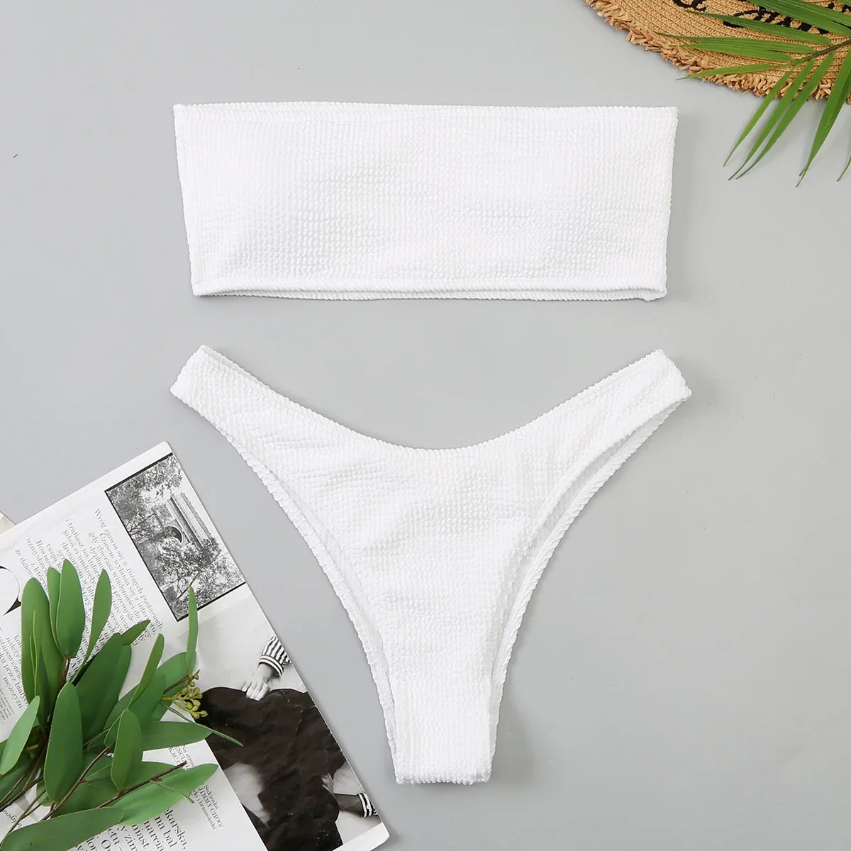 Velvet Bikinis 2025 Women Brazilian Bandeau Swimsuit Solid Sexy Swimwear Female Beachwear Bathers Bathing Swimming Swim Suit