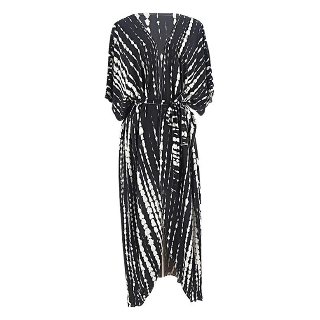17 Colors Leopard Printed Colorful With Belt Tunic Cover-ups Beach Dress Beach Wear Beachwear Female Women Beach Cover Up V4510L