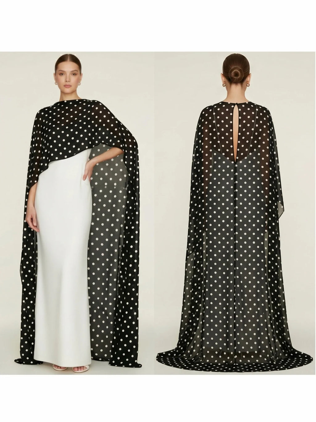 Women's Sheer Chiffon Cape Bat Sleeve Floor Length Shawl Elegant Cover Up Tops Party Evening Cape Blouse f