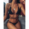 Sexy Micro Bikini 2025 Criss Cross Swimwear Bandage Woman Swimsuit Female Thong Bikinis Set 2 Piece Women Bathing Suit Beachwear