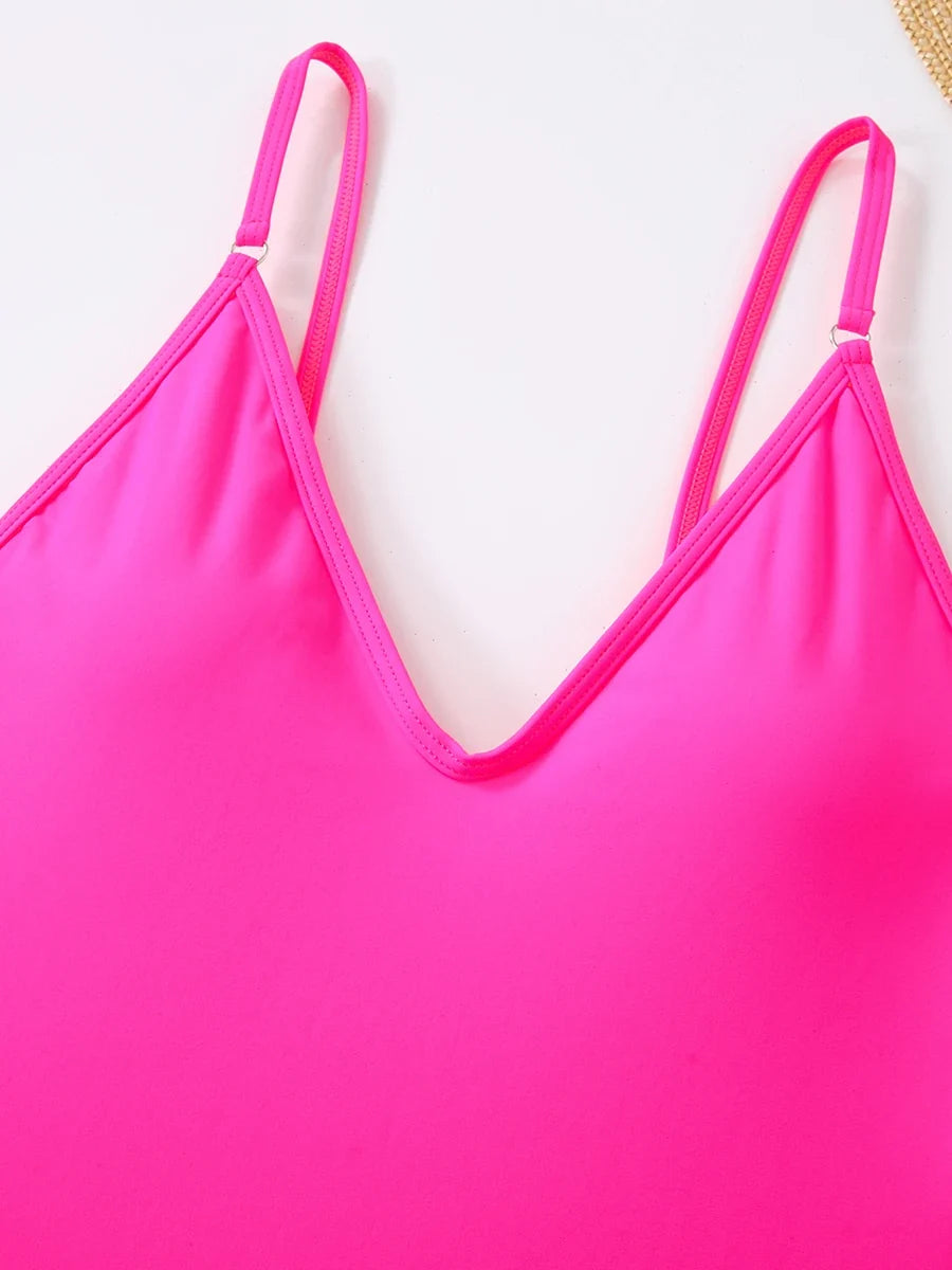 2026 Sexy Solid Swimsuit One Piece High Cut Swimwear Women V neck Backless Bathers Bathing Swimming Swim Suit Female Beachwear