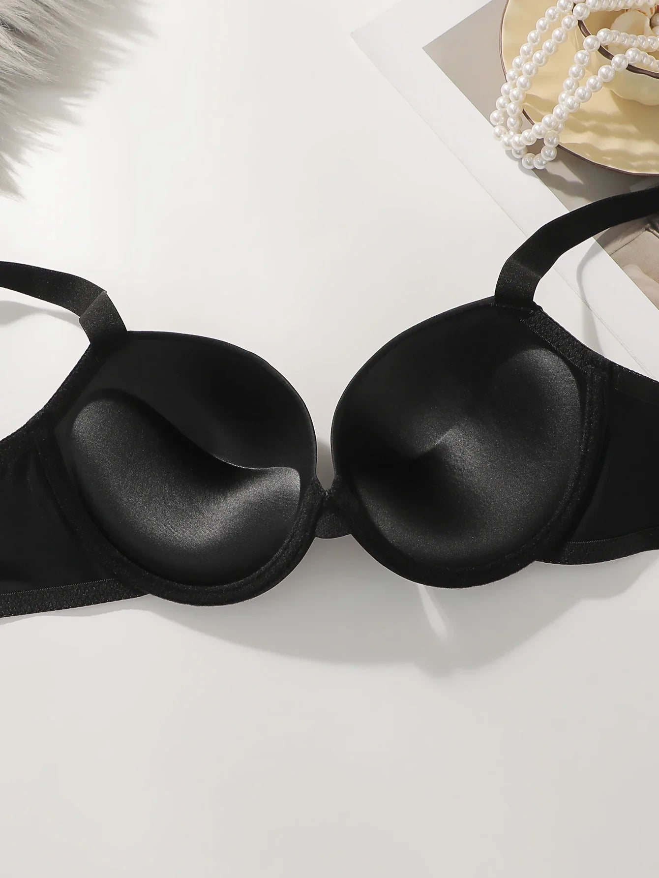 Gather thick chest cushion with steel ring, non removable women's underwear set, comfortable fit Solid color daily bra B2051