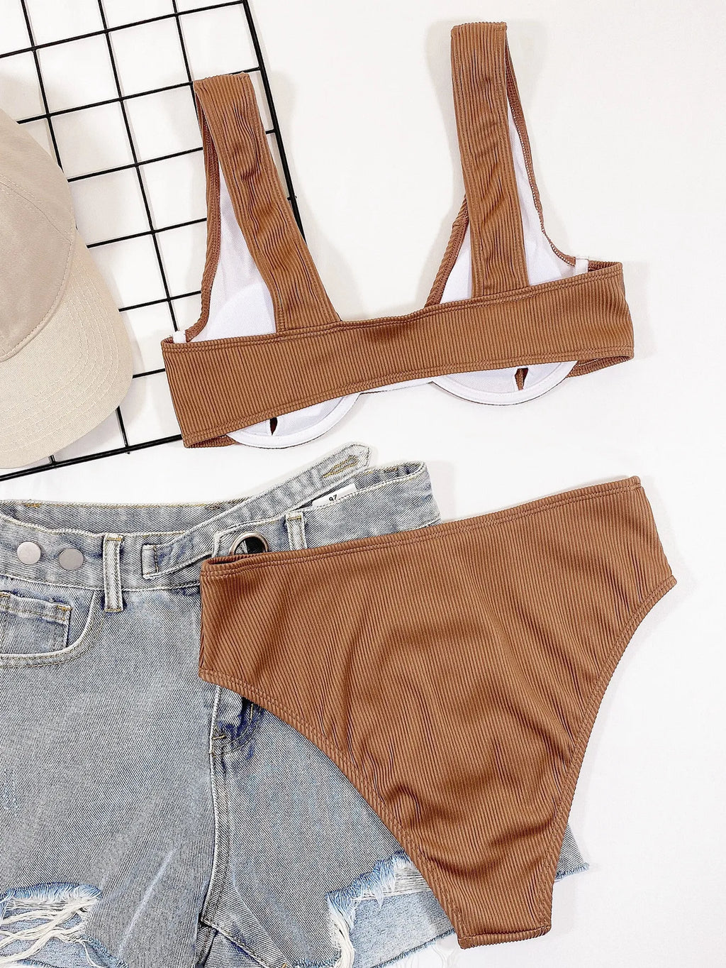 Bikini 2026 Sexy Coffee Push Up High Waist Swimwear Swimsuit Women Bikinis Set Bathing Suit Beach Bikini Taille Haute Banadores