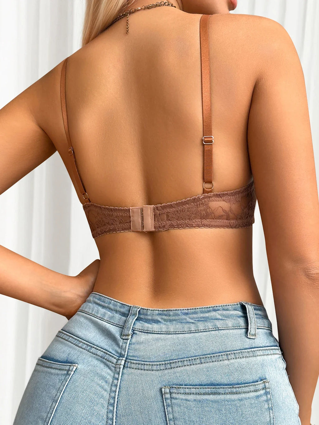 Beautiful fashionable colored strip steel support underwear thin lace semi transparent women's underwear sexy Lingerie HR2635
